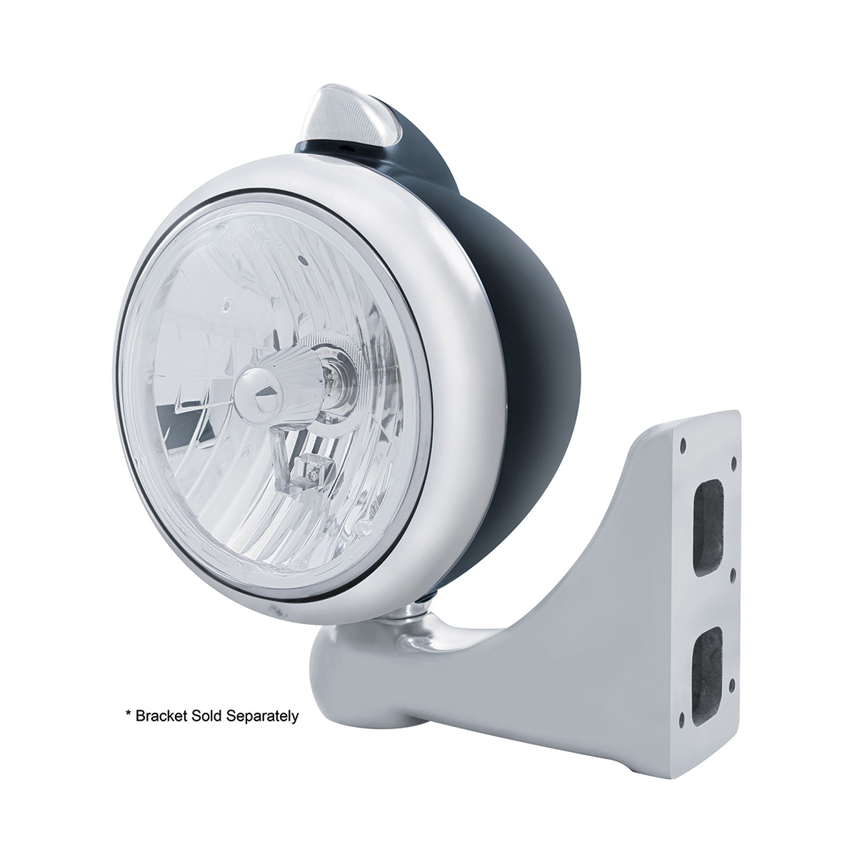 Black Guide 682-C Style Headlight Crystal H4 & Original Style LED Signal - Clear Lens - Thumbnail 3