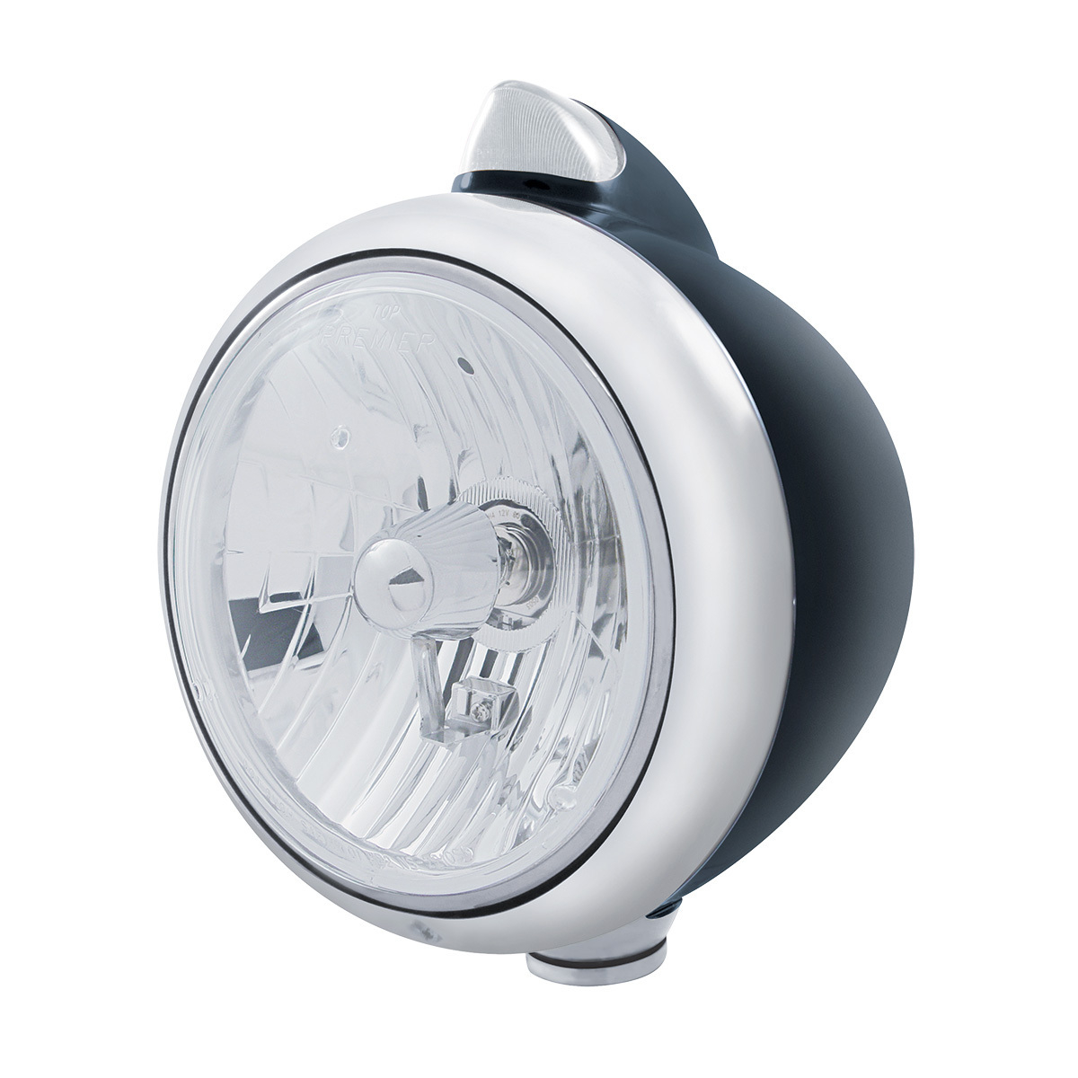 Black Guide 682-C Style Headlight Crystal H4 & Original Style LED Signal - Clear Lens - Thumbnail 4