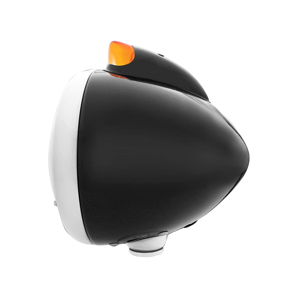 Black Guide 682-C Headlight H4 With White LED & Original Style LED Signal - Amber Lens - Thumbnail 2