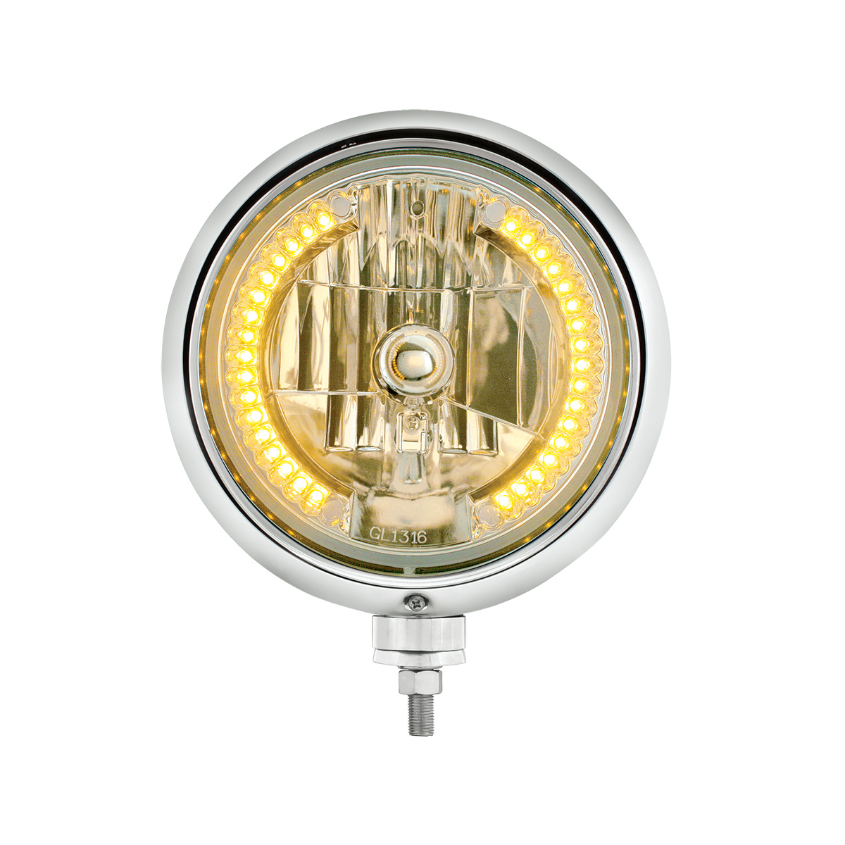 Black Guide 682-C Style Headlight H4 Bulb With 34 Amber LED - Thumbnail 2