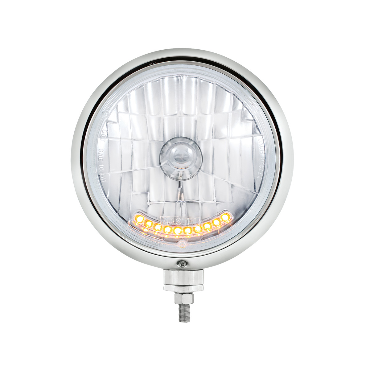 Black Guide 682-C Style Headlight H4 Bulb With 10 Amber LED - Thumbnail 2