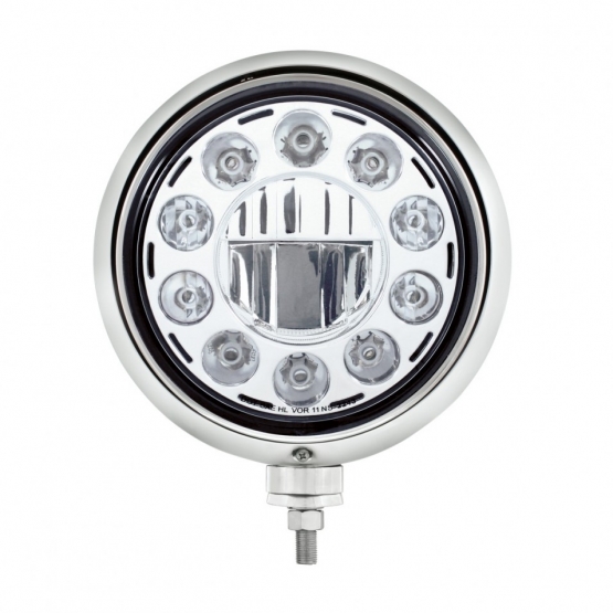 Black Guide Headlight 11 LED Bulb - Chrome - Thumbnail 2