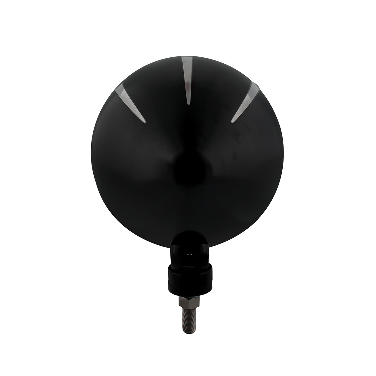 Black "Billet" Style Groove Headlight With Visor 9007 Bulb With White LED Halo Rim - Thumbnail 5