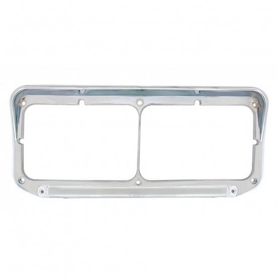 24 LED Rectangular Dual Headlight Bezel With Visor & GloLight - Amber LED/Clear Lens - Thumbnail 4