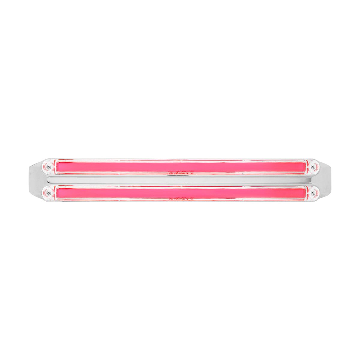 Dual 24 LED Dual Function 12" GloLight Bar With Bezel - Red LED/Clear Lens