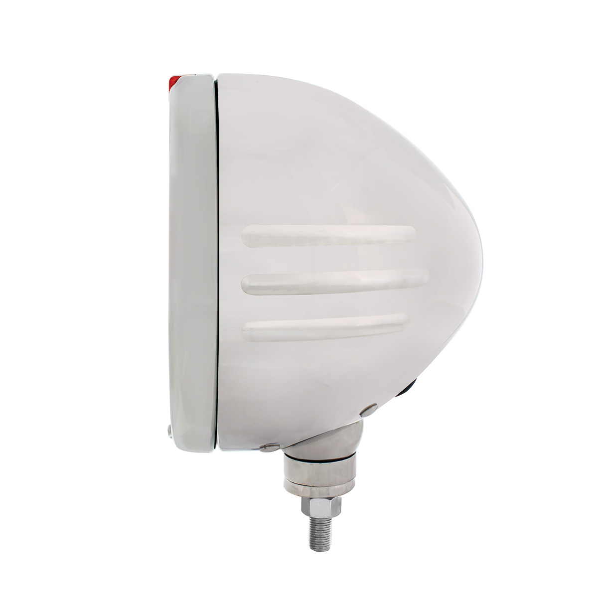 Stainless Steel Classic Stripe Headlight No Bulb With LED Signal - Amber Lens - Thumbnail 3