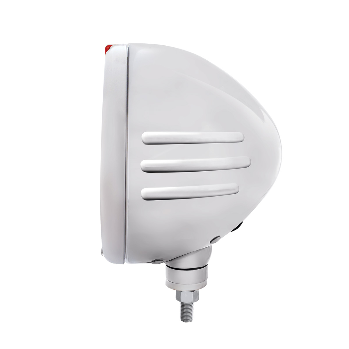 SS Classic Embossed Stripe Headlight H4 With Amber LED & Dual Mode LED Signal -Amber Lens - Thumbnail 2