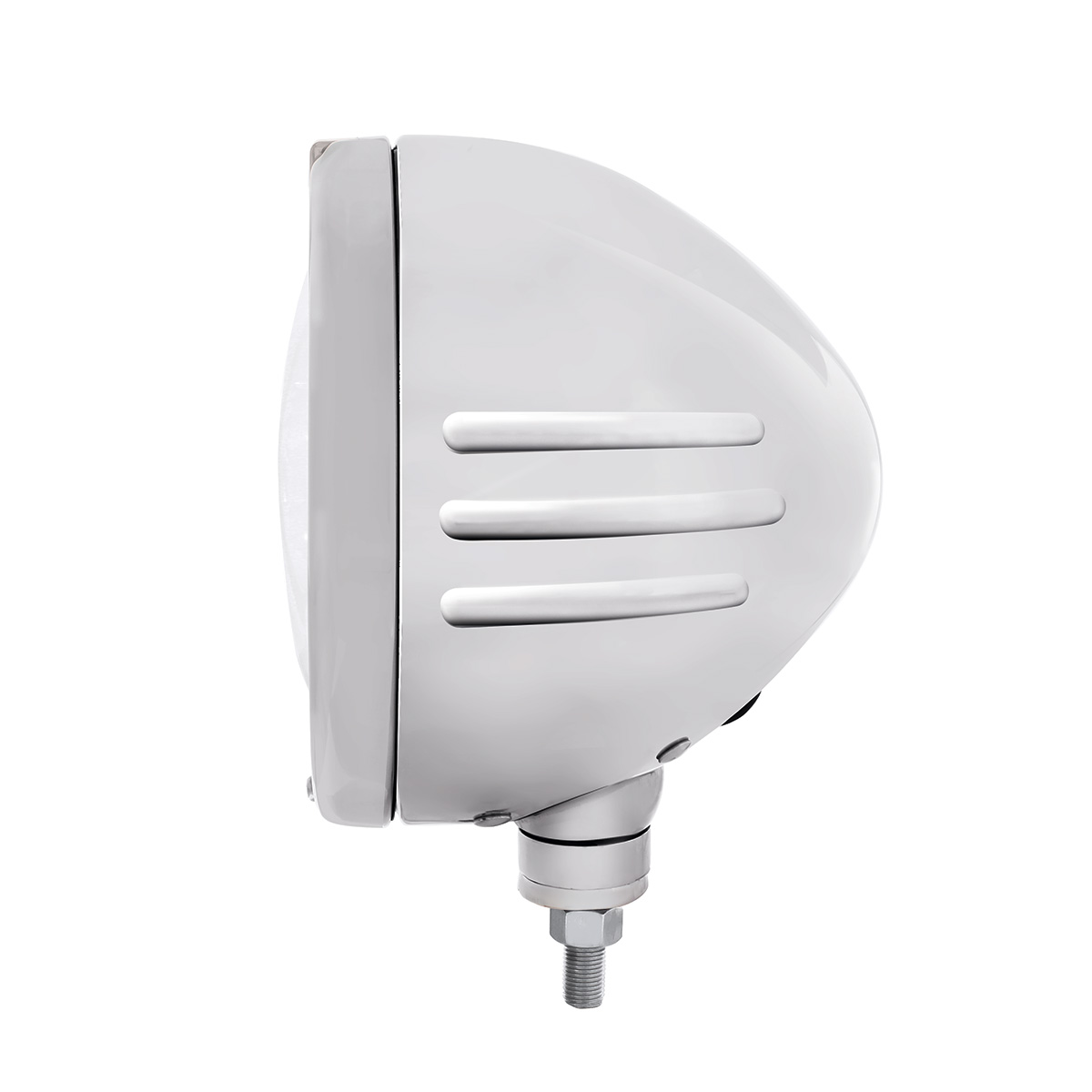 Stainless Steel Bullet Embossed Stripe Headlight 11 LED Bulb & Dual Mode LED Signal-Clear Lens - Thumbnail 2