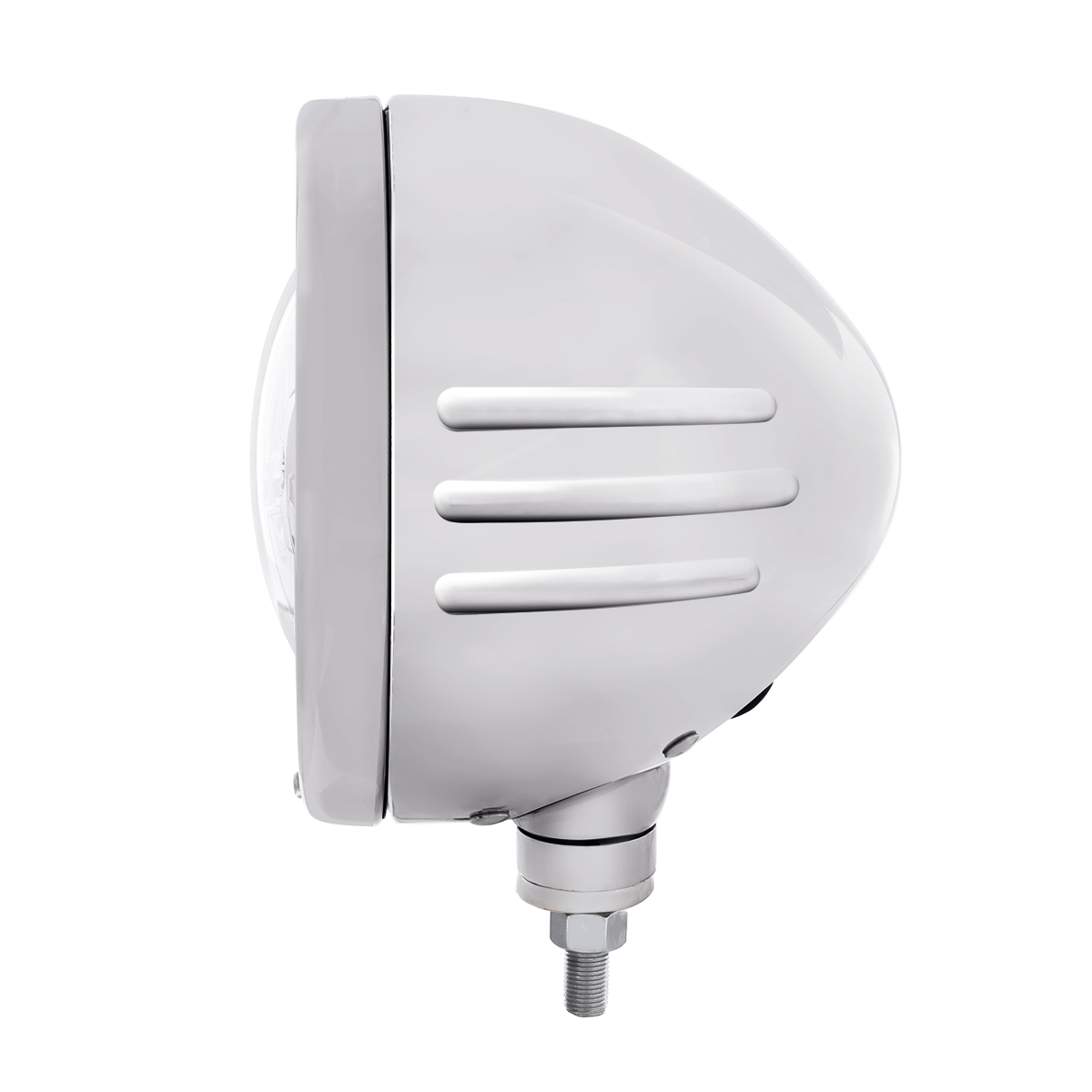 Stainless Bullet Embossed Stripe Headlight Housing With 5 LED 7" Round Headlight - Thumbnail 2