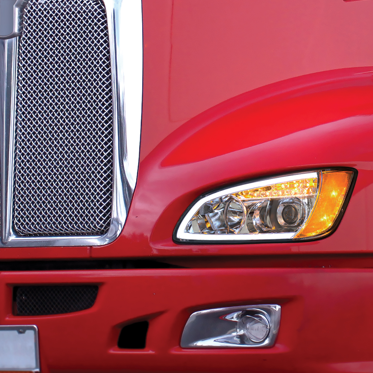 Chrome Projection Headlight With LED Turn Signal & Position Light For 2008-2017 Kenworth T660 - Driver - Thumbnail 7