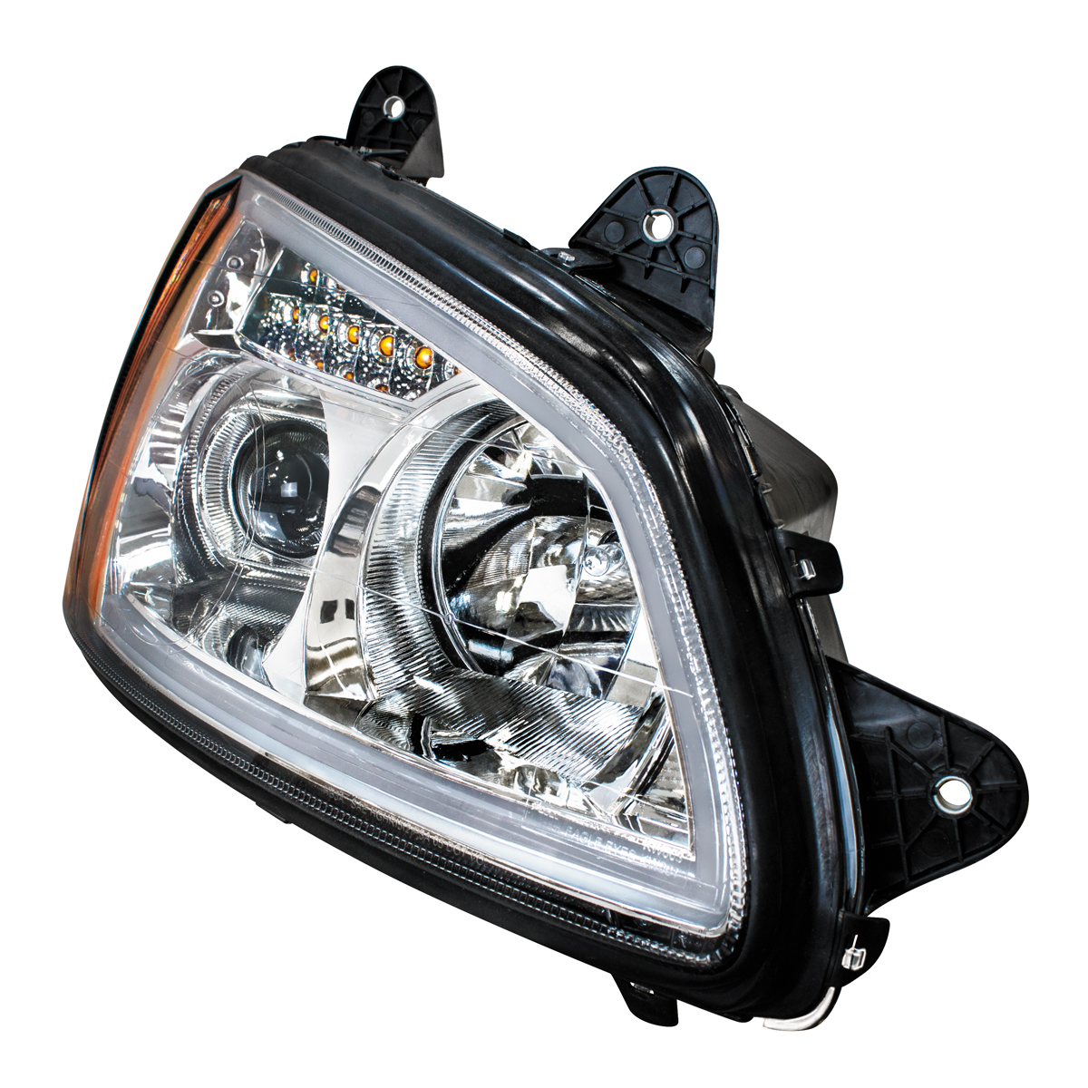 Chrome Projection Headlight With LED Turn Signal & Position Light For 2008-2017 Kenworth T660 - Passenger - Thumbnail 5