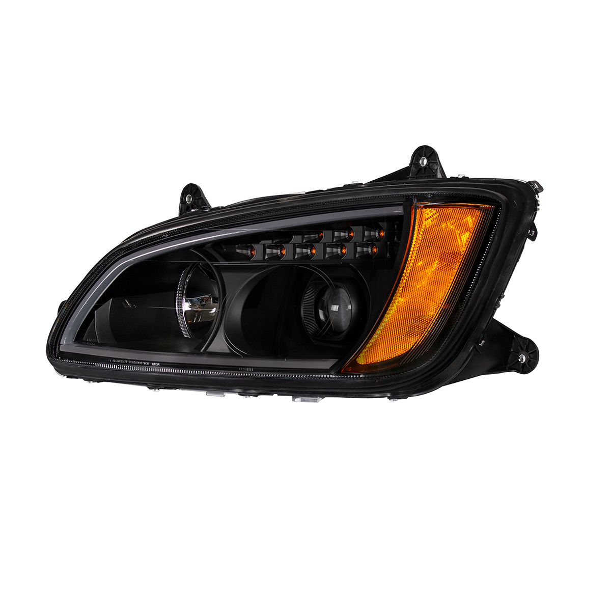 Blackout Projection Headlight With LED Turn Signal & Position Light For 2008-2017 Kenworth T660 - Driver - Thumbnail 4