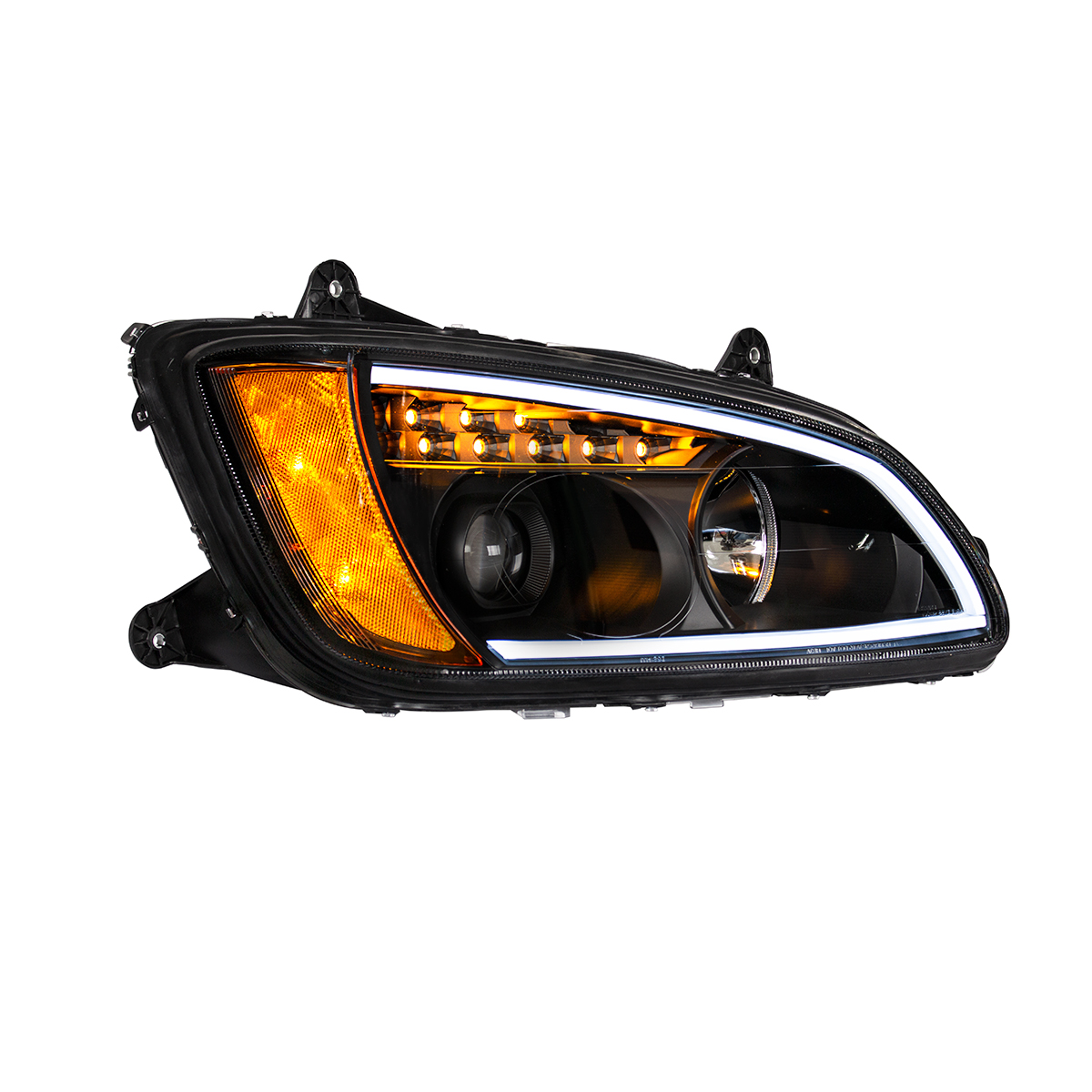 Blackout Projection Headlight With LED Turn Signal & Position Light For 2008-2017 Kenworth T660 - Passenger - Thumbnail 3