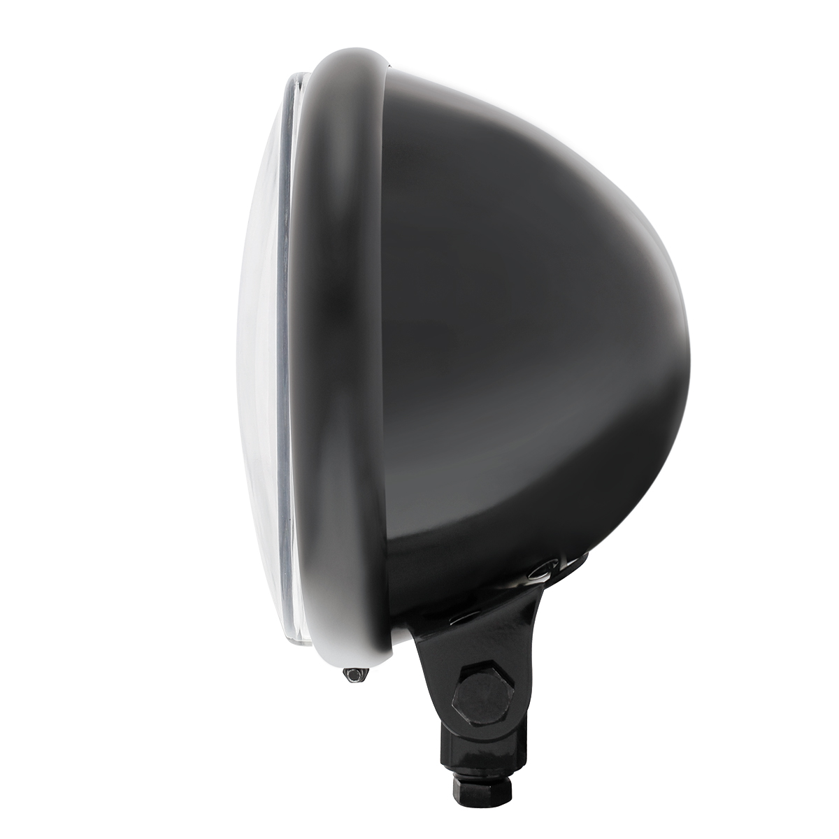 Black 5-3/4" Motorcycle Headlight 9 LED Bulb With White LED Light Bar - Bottom Mount - Thumbnail 3