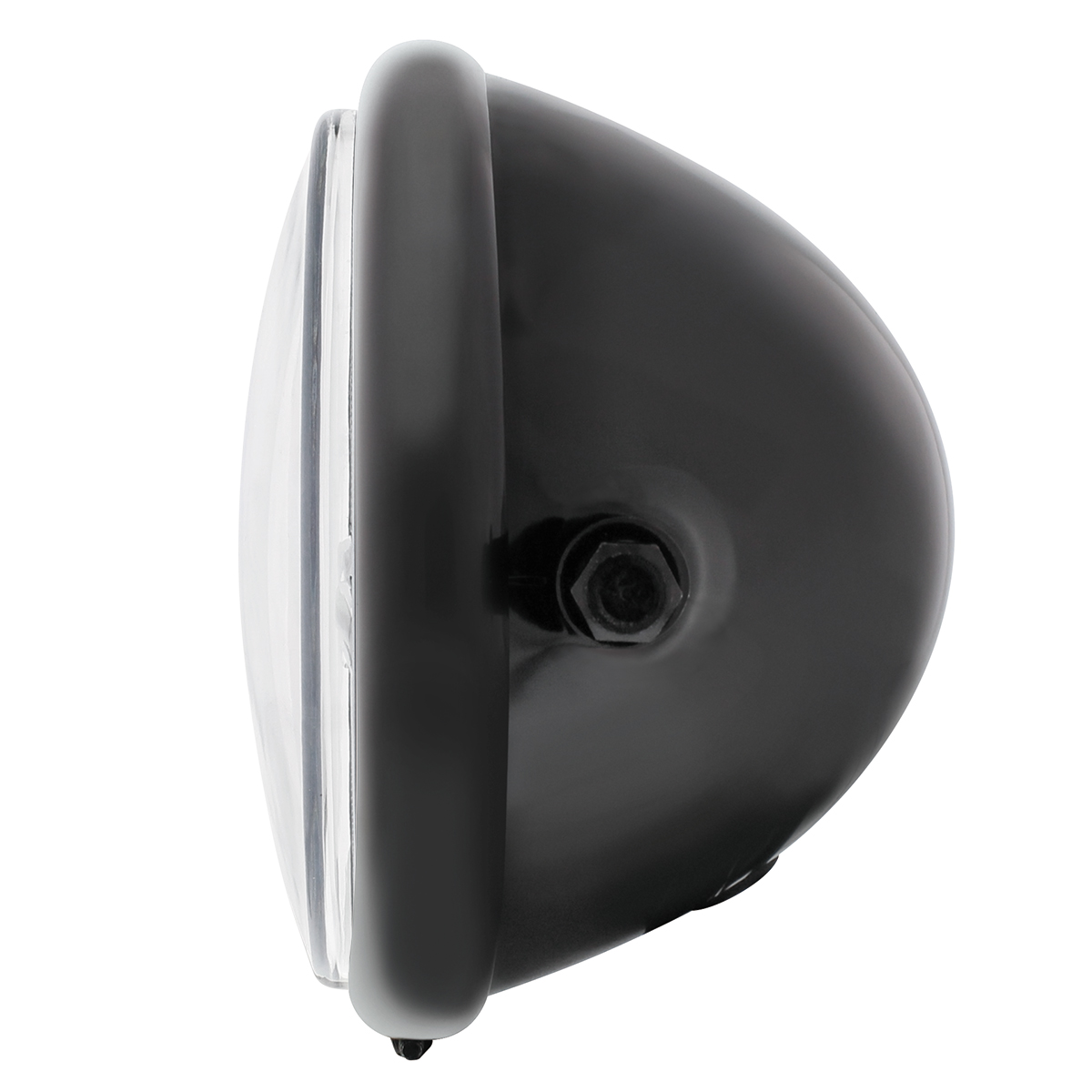 Black 5-3/4" Motorcycle Headlight 9 LED Bulb With White LED Light Bar - Side Mount - Thumbnail 3