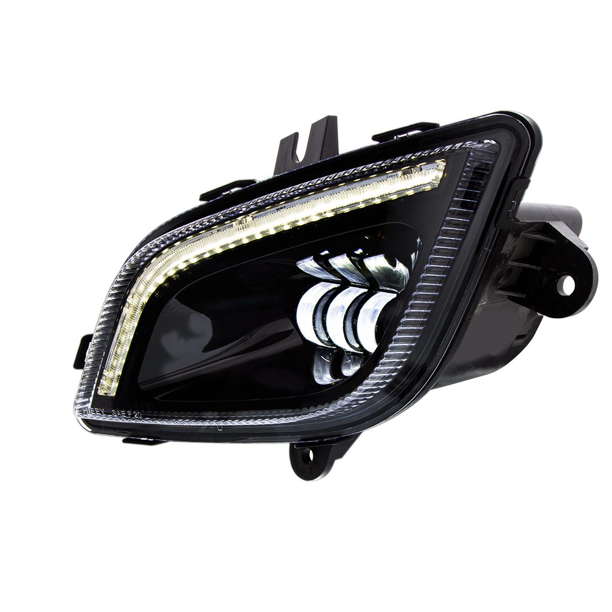 34 LED Black Fog Light With LED Light Bar For 2018-2024 Freightliner Cascadia - Driver - Thumbnail 3