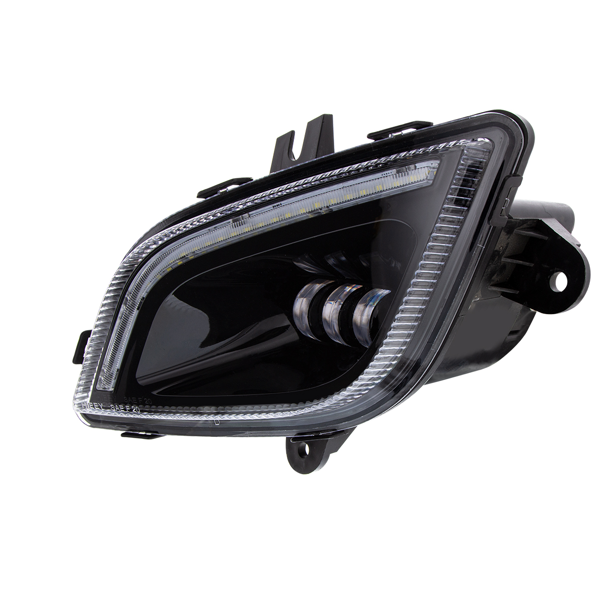 34 LED Black Fog Light With LED Light Bar For 2018-2024 Freightliner Cascadia - Driver - Thumbnail 4