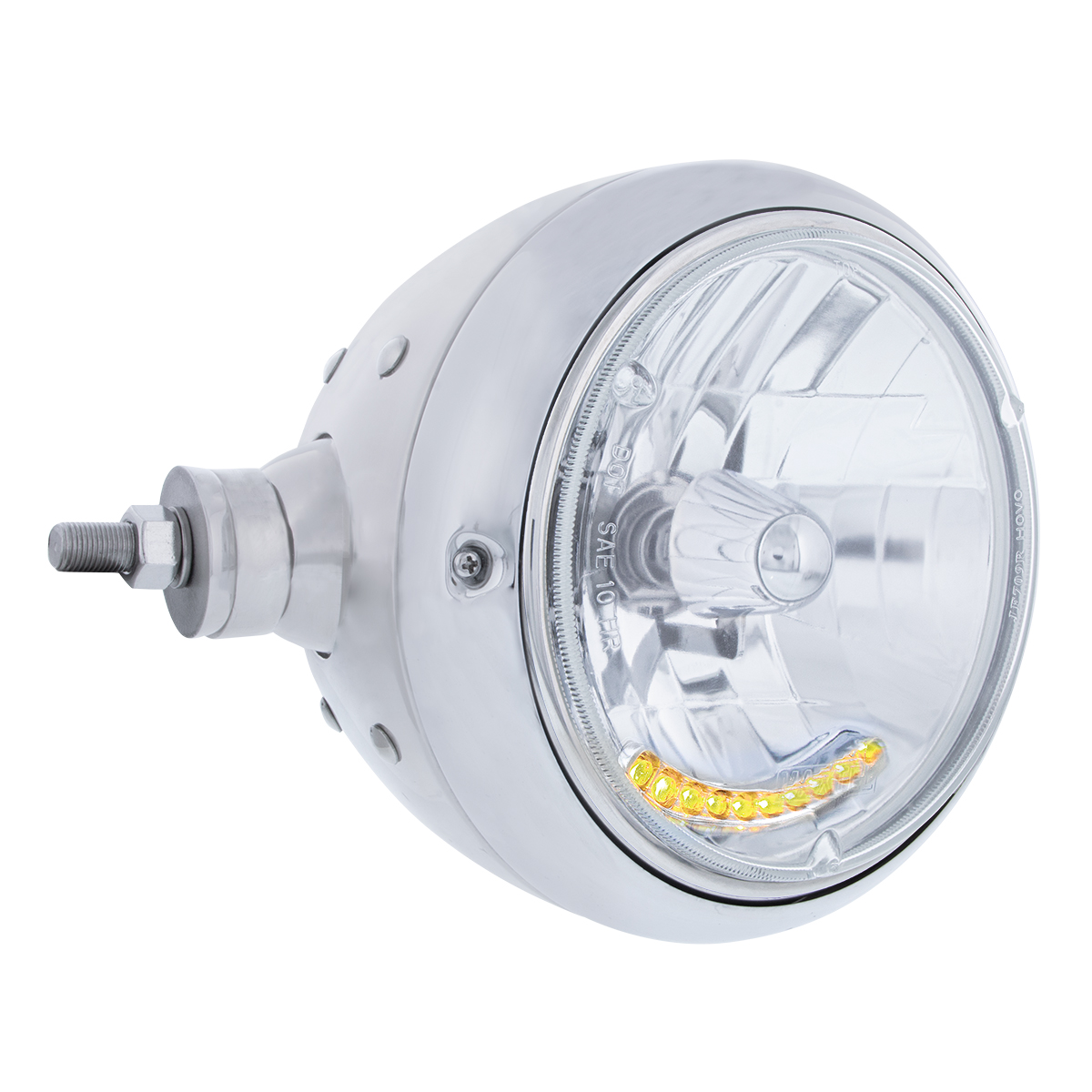 SS Guide 682-C Style Headlight Assembly W/Crystal Lens & 10 LEDs Position Light - L/H (Horizontal Mount) - Thumbnail 3