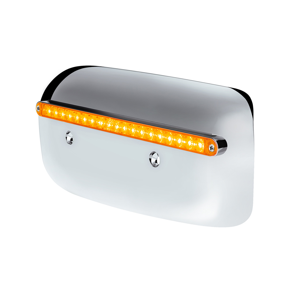 19 LED Rear Headlight Housing Cover For 2008-2023 Peterbilt 389 (Passenger)-Amber LED/Lens - Thumbnail 3