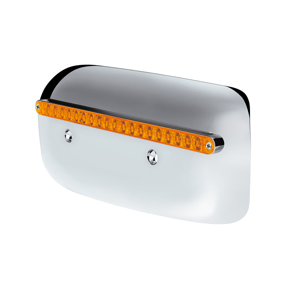 19 LED Rear Headlight Housing Cover For 2008-2023 Peterbilt 389 (Passenger)-Amber LED/Lens - Thumbnail 4
