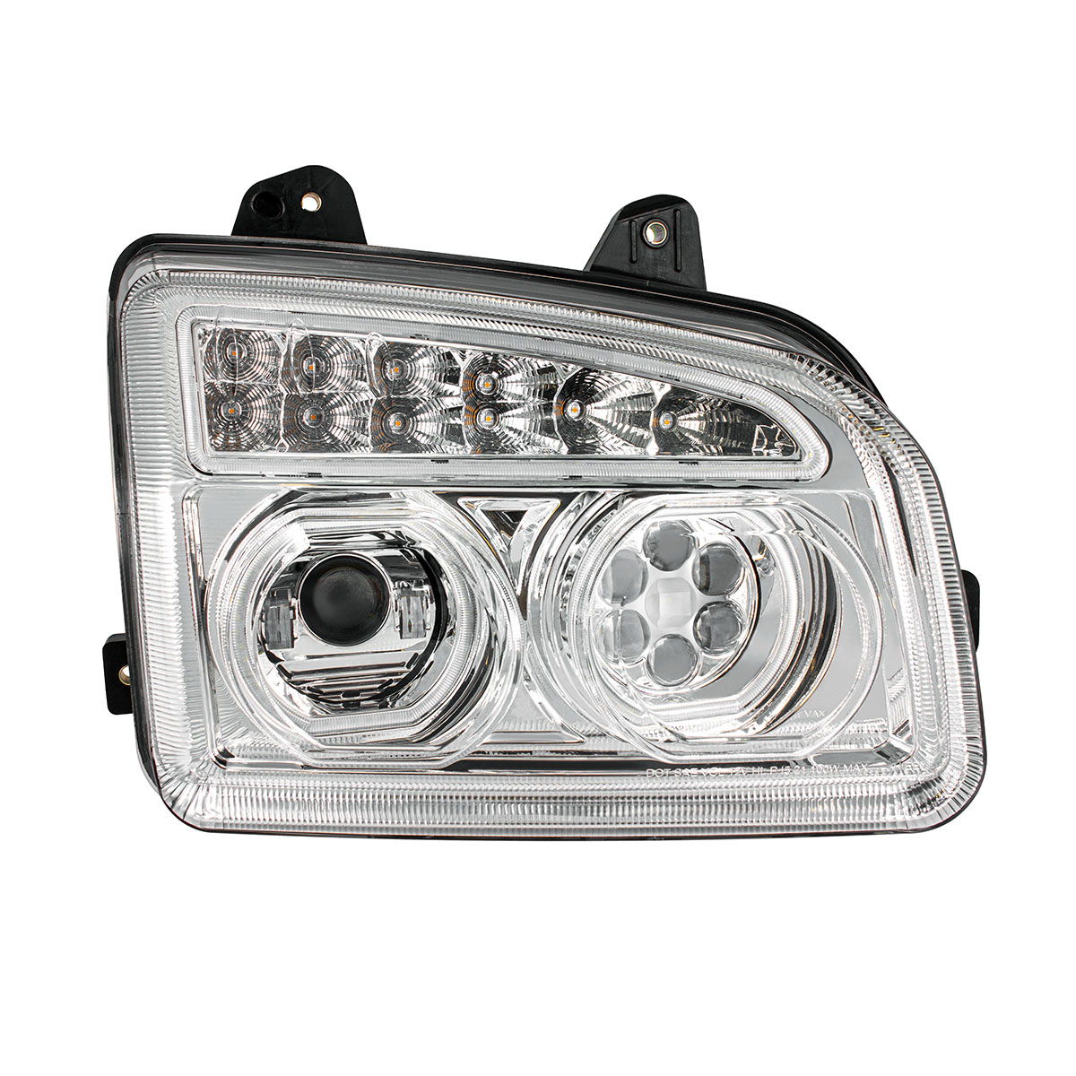 Chrome 11 LED Headlight For 2015-2024 Kenworth T880-Passenger - Thumbnail 2