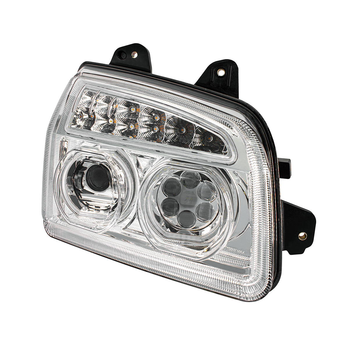 Chrome 11 LED Headlight For 2015-2024 Kenworth T880-Passenger - Thumbnail 6