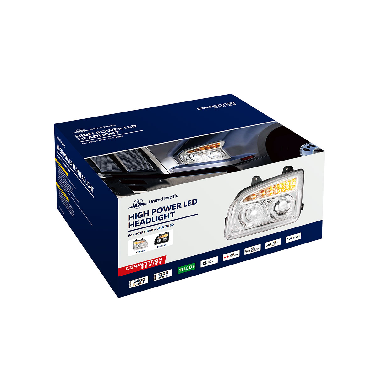 Blackout 11 LED Headlight For 2015-2024 Kenworth T880-Passenger - Thumbnail 9