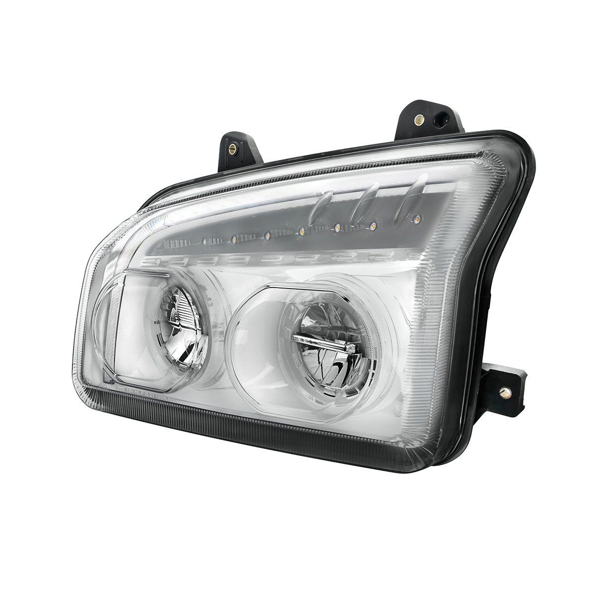 High Power LED Chrome Headlight With LED Turn Signal & Light Bar For 2015-2025 Kenworth T880-Driver - Thumbnail 4