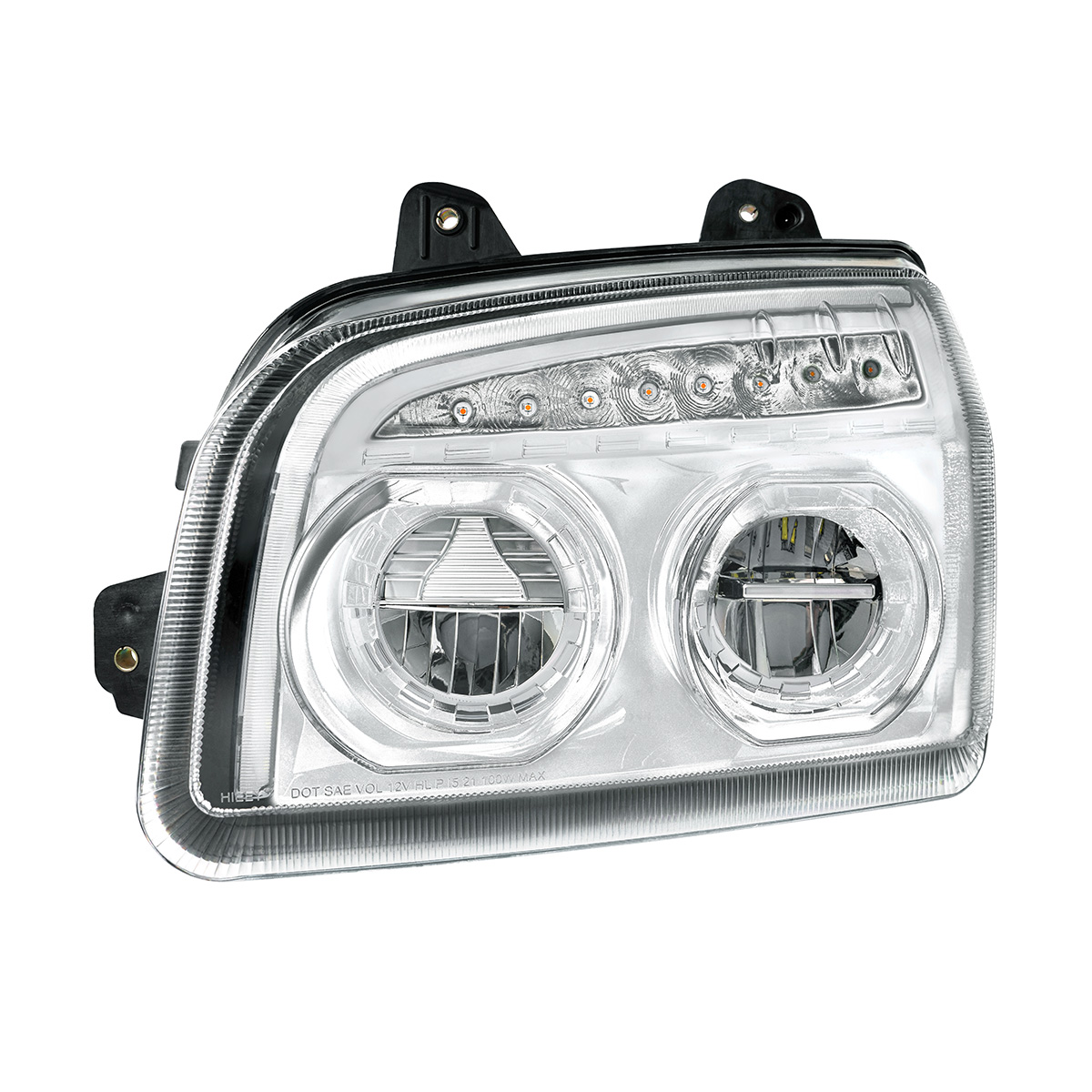 High Power LED Chrome Headlight With LED Turn Signal & Light Bar For 2015-2025 Kenworth T880-Driver - Thumbnail 6