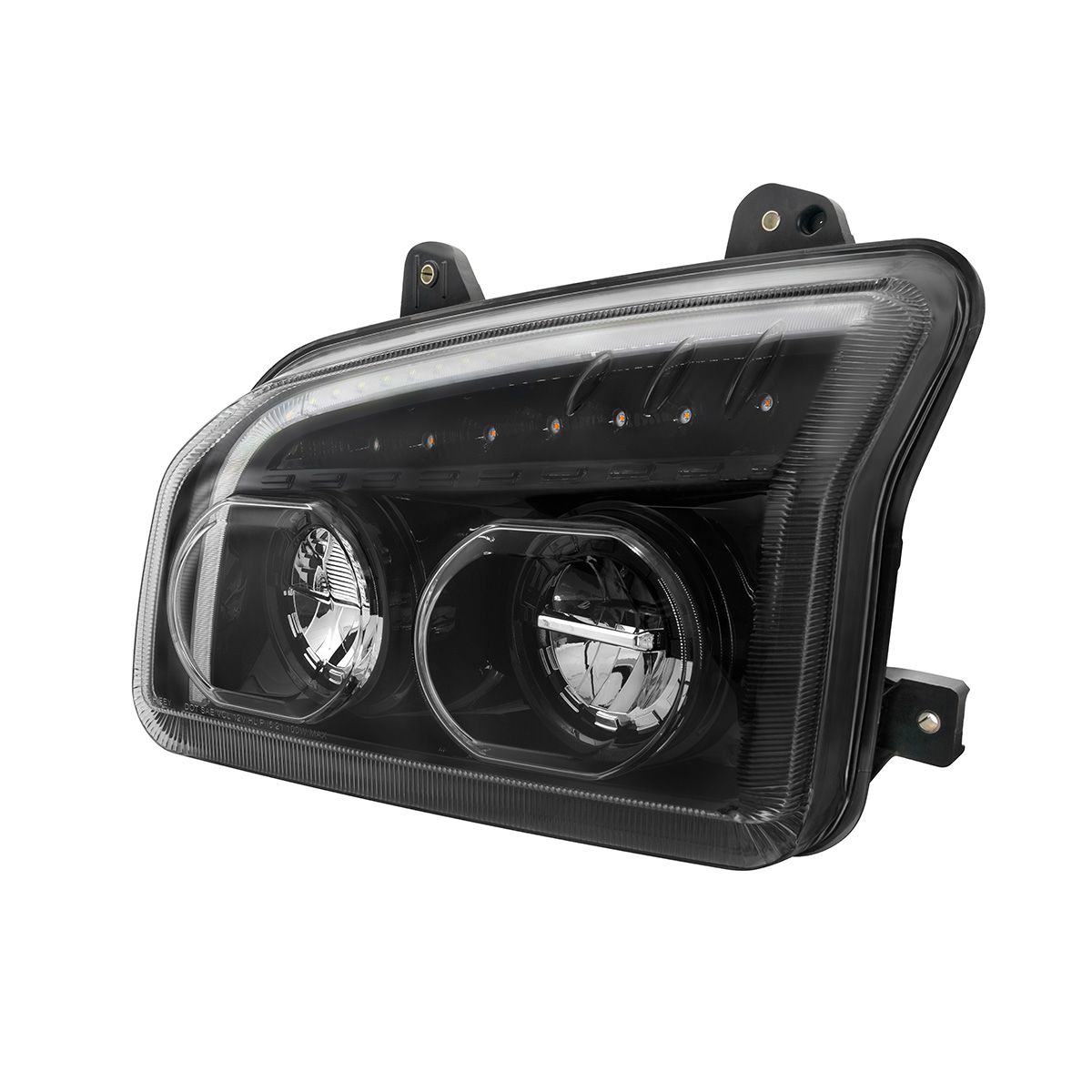 High Power LED Blackout Headlight With LED Turn Signal & Light Bar For 2015-2025 Kenworth T880-Driver - Thumbnail 4