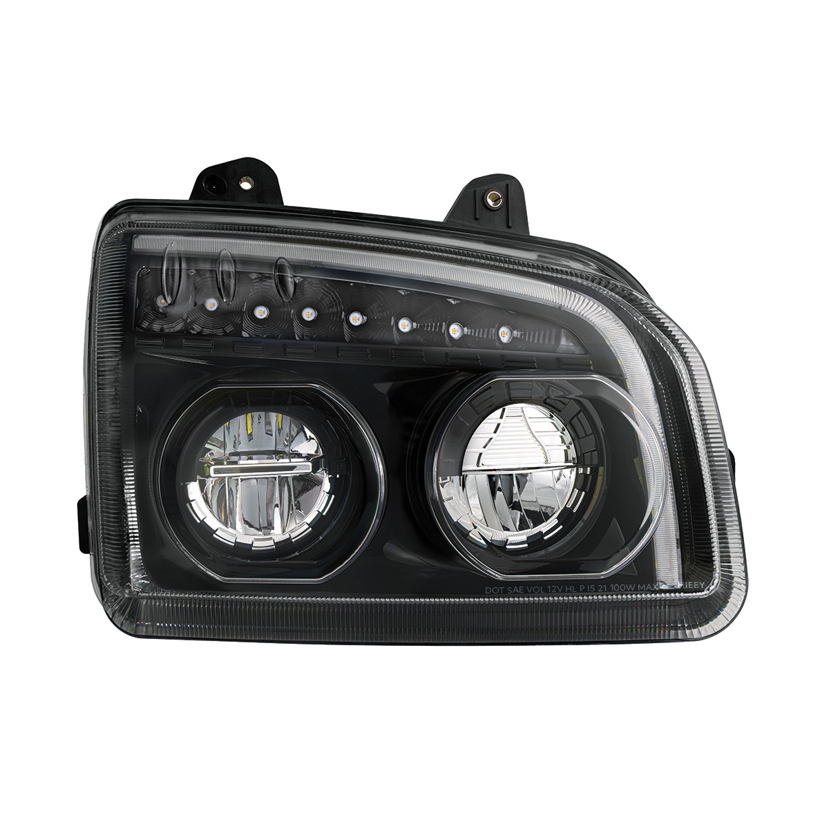 High Power LED Blackout Headlight With LED Turn Signal & Light Bar For 2015-2025 Kenworth T880-Passenger - Thumbnail 2