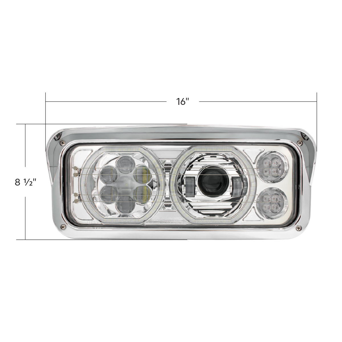 Chrome High Power Heated 10 LED Headlight With LED Turn & DRL-Driver - Thumbnail 8
