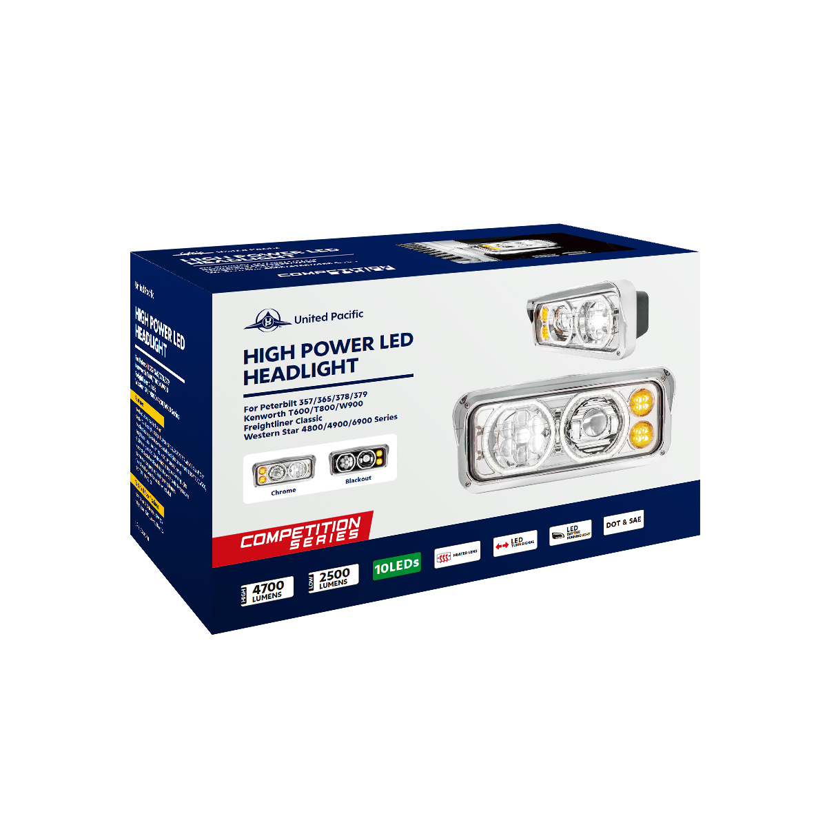 Chrome High Power Heated 10 LED Headlight With LED Turn & DRL-Driver - Thumbnail 9