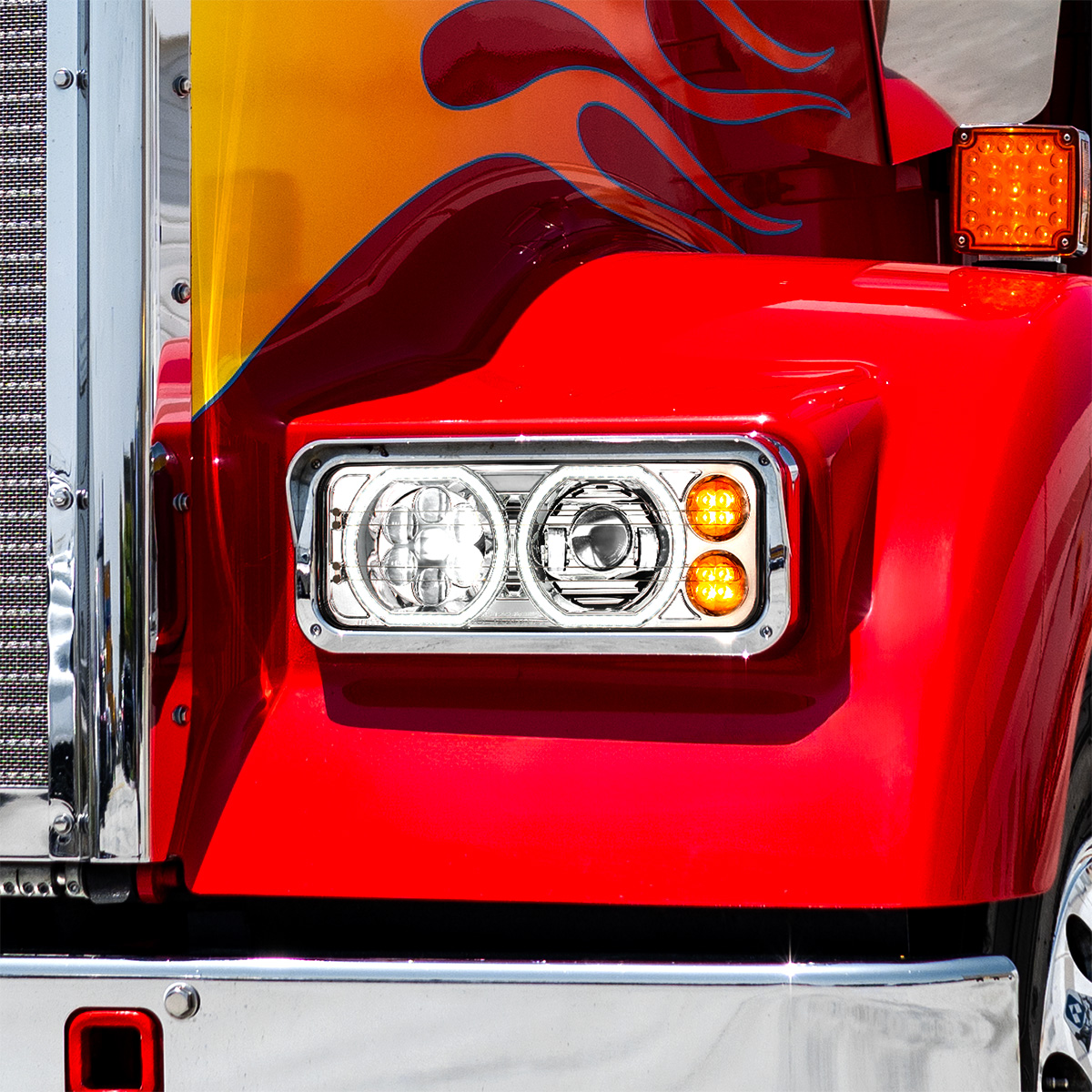 Chrome High Power Heated 10 LED Headlight With LED Turn & DRL-Driver - Thumbnail 10