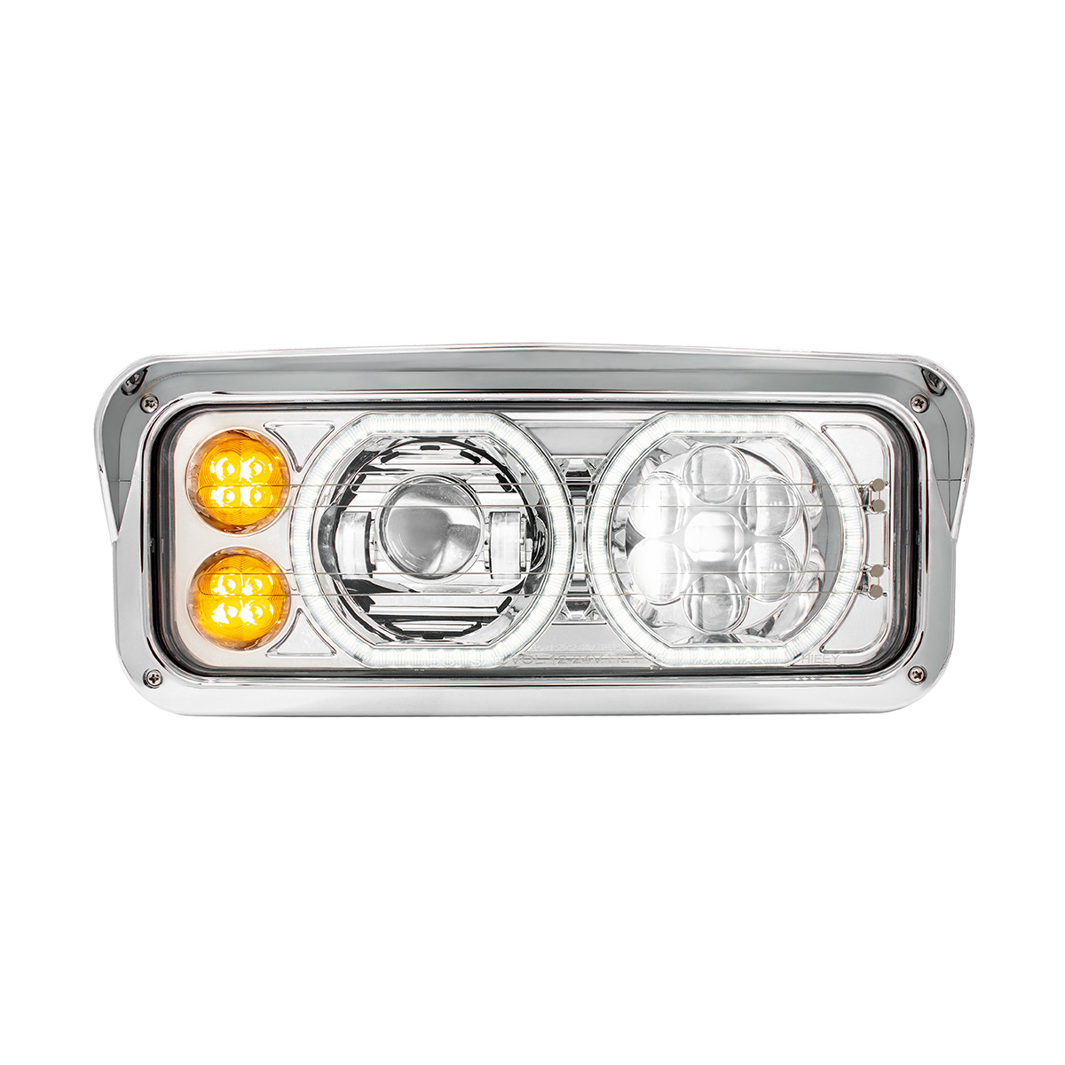 Chrome High Power Heated 10 LED Headlight With LED Turn & DRL-Passenger - Thumbnail 2