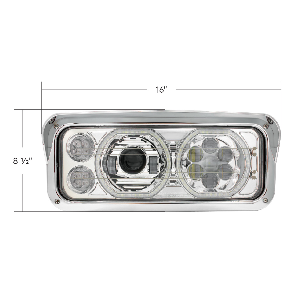Chrome High Power Heated 10 LED Headlight With LED Turn & DRL-Passenger - Thumbnail 8