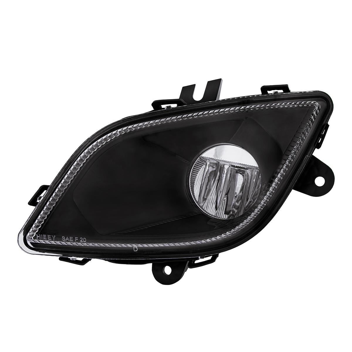 Black Single LED Fog Light For 2018-2024 Freightliner Cascadia - Driver - Competition Series - Thumbnail 2