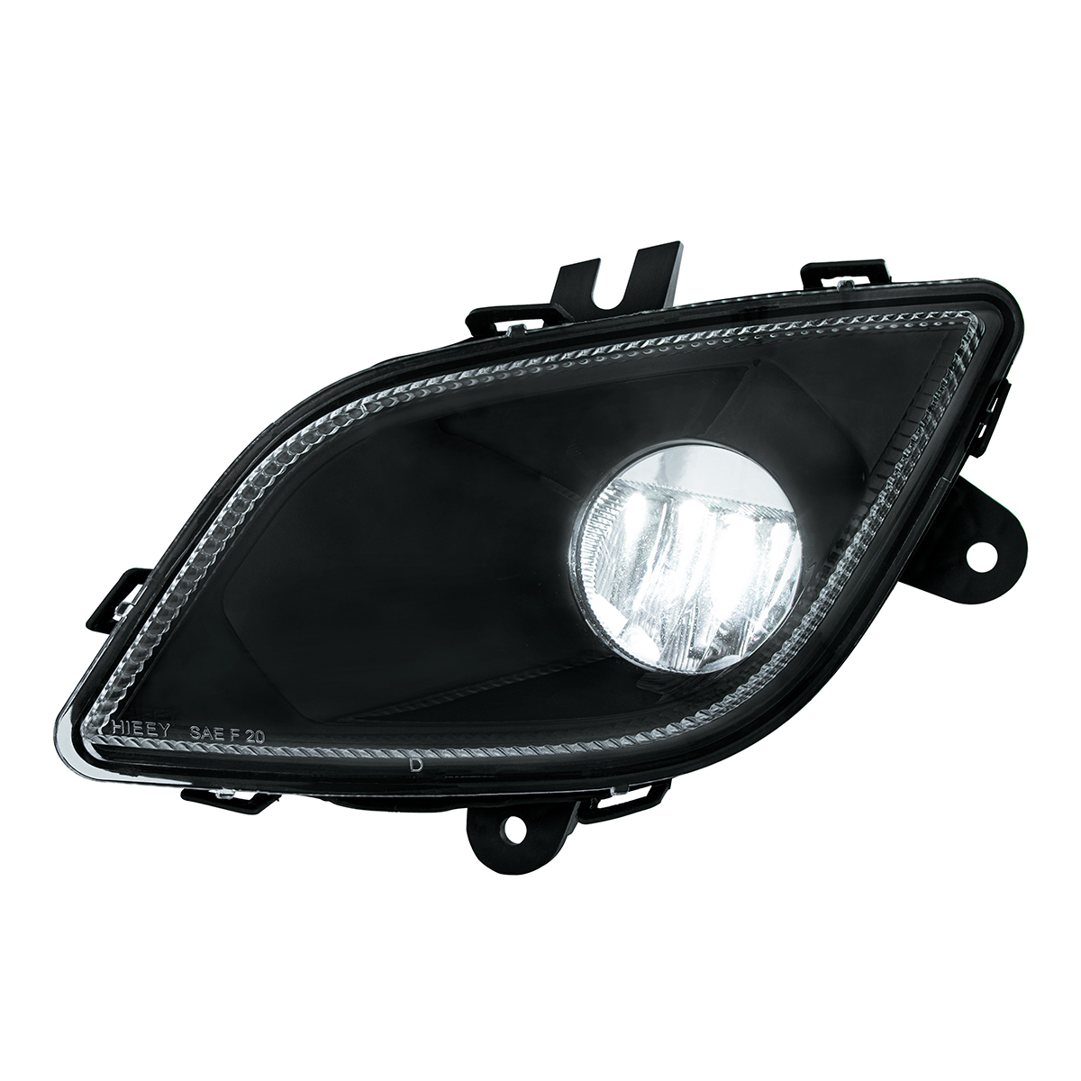 Black Single LED Fog Light For 2018-2024 Freightliner Cascadia - Driver - Competition Series - Thumbnail 7