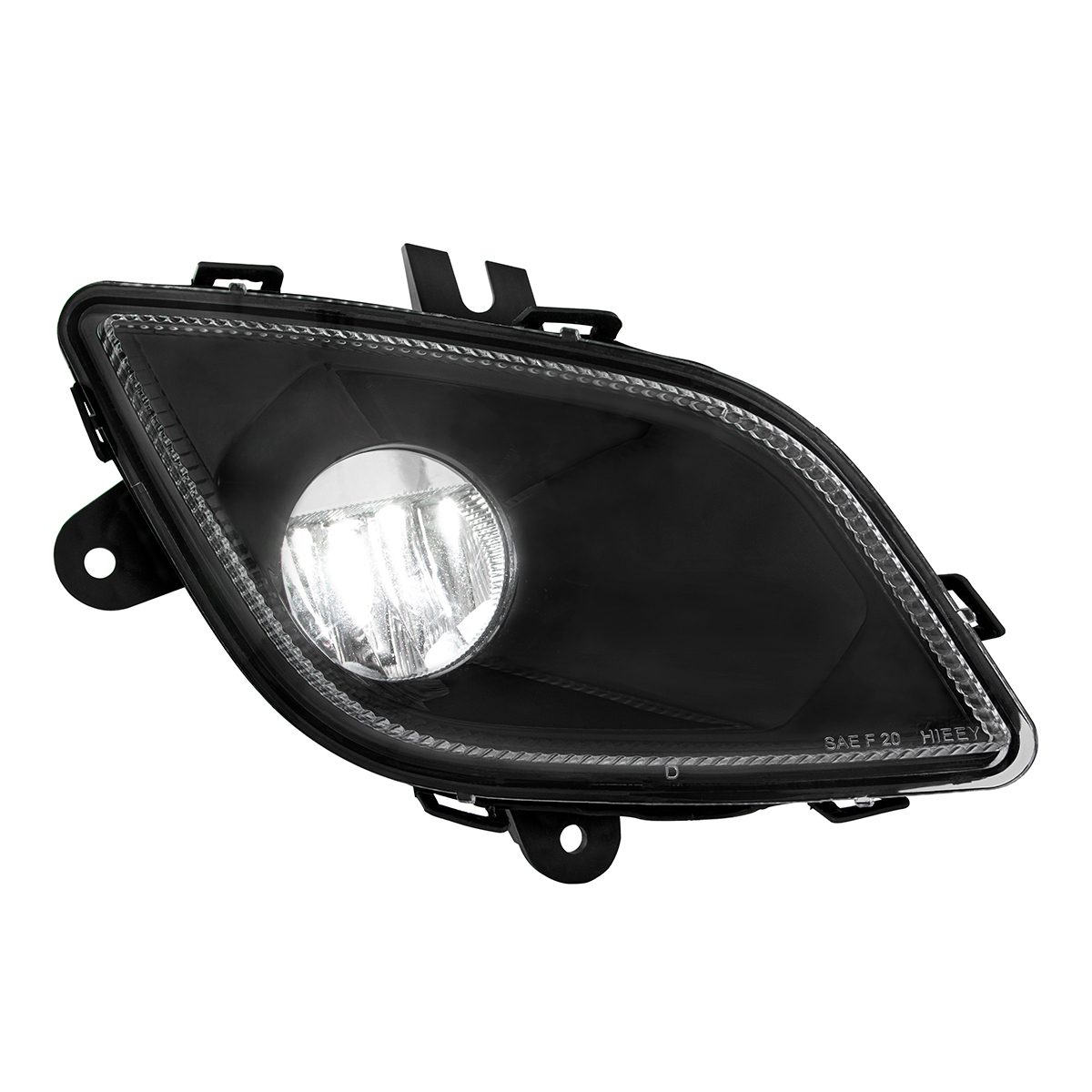 Black Single LED Fog Light For 2018-2024 Freightliner Cascadia - Passenger - Competition Series - Thumbnail 7