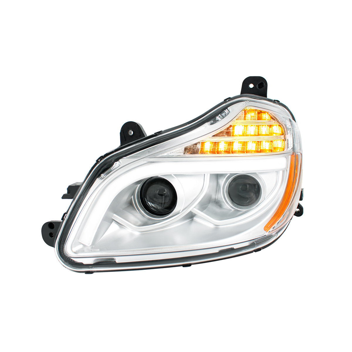 Chrome 8 LED Projection Headlight For 2013-2021 Kenworth T680-Driver - Thumbnail 3