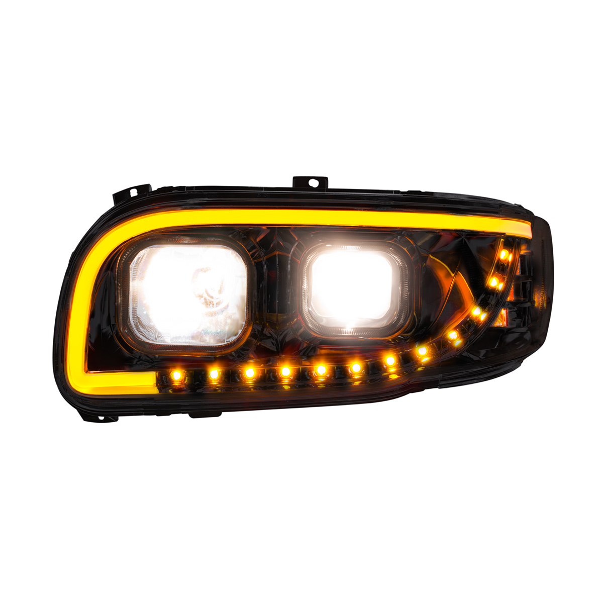 Blackout Projection Headlight With LED Turn Signal & Light Bar For 2008-2024 Peterbilt 389-Driver - Thumbnail 5