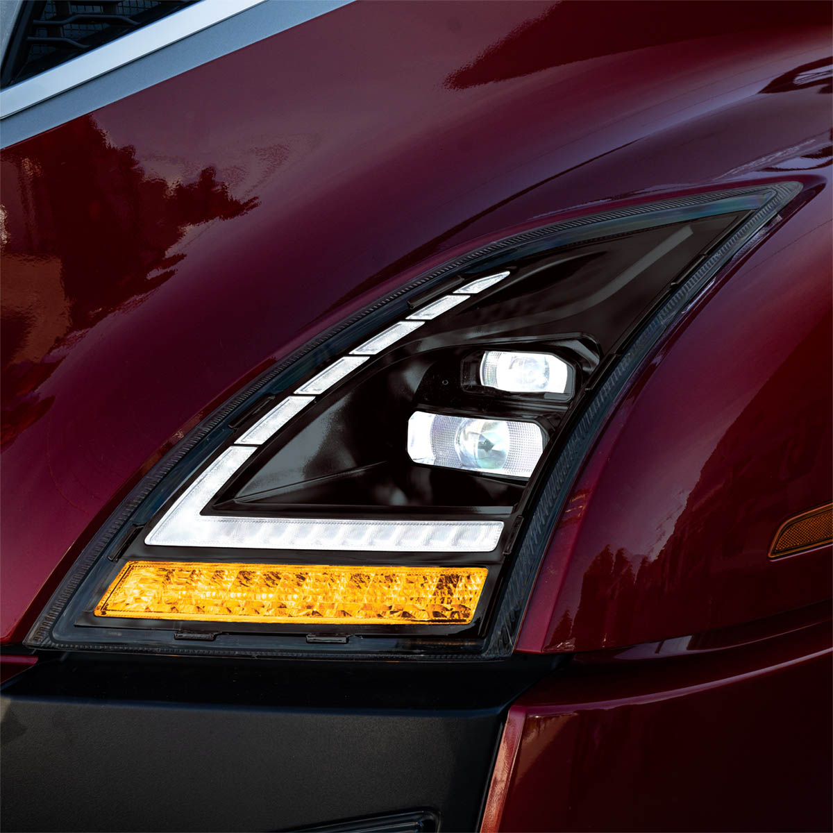 Blackout Full LED Headlight  With Switchable Sequential Turn Signal. 2018-2024 Volvo VNL-Driver - Thumbnail 14