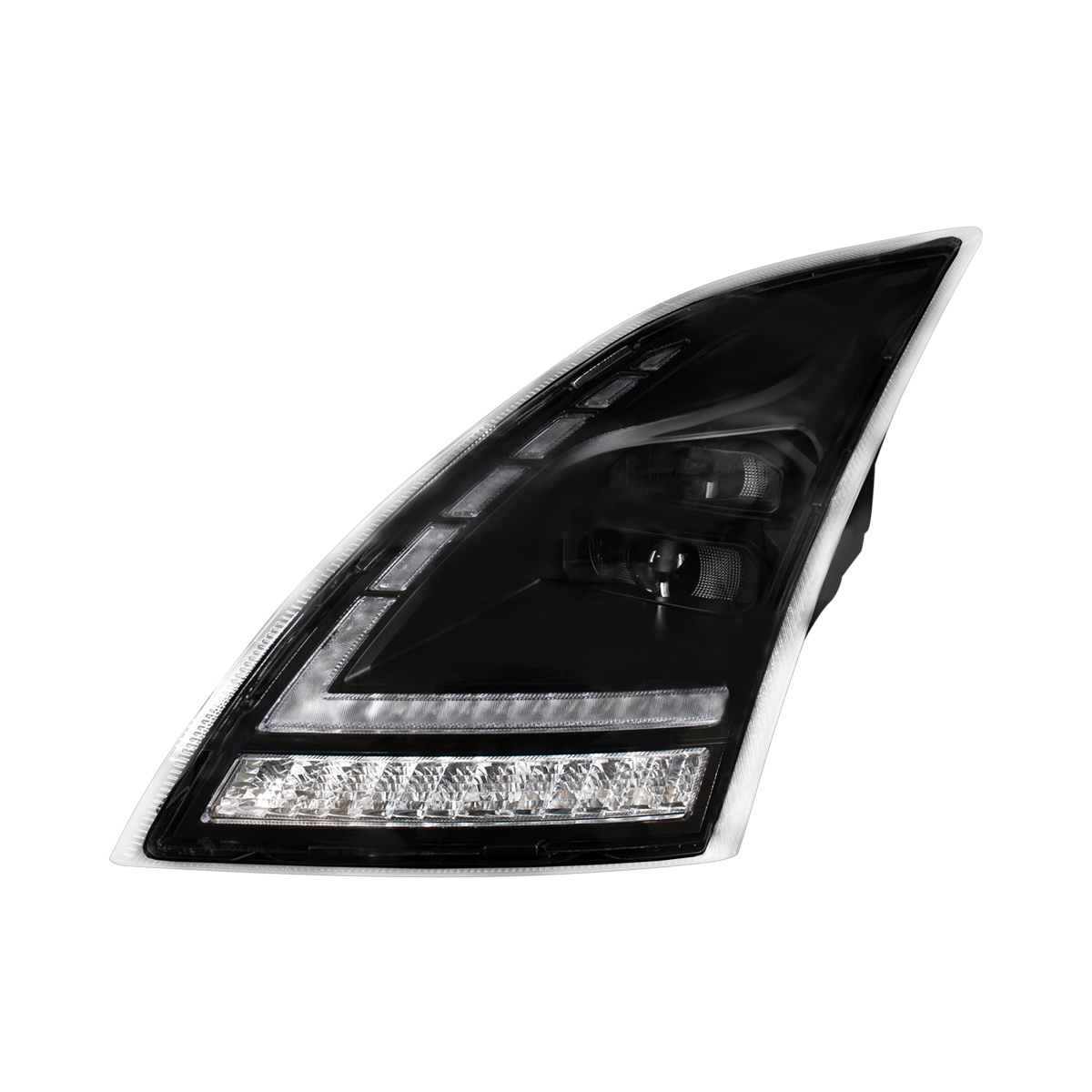 Blackout Full LED Headlight  With Switchable Sequential Turn Signal. 2018-2024 Volvo VNL-Driver - Thumbnail 4