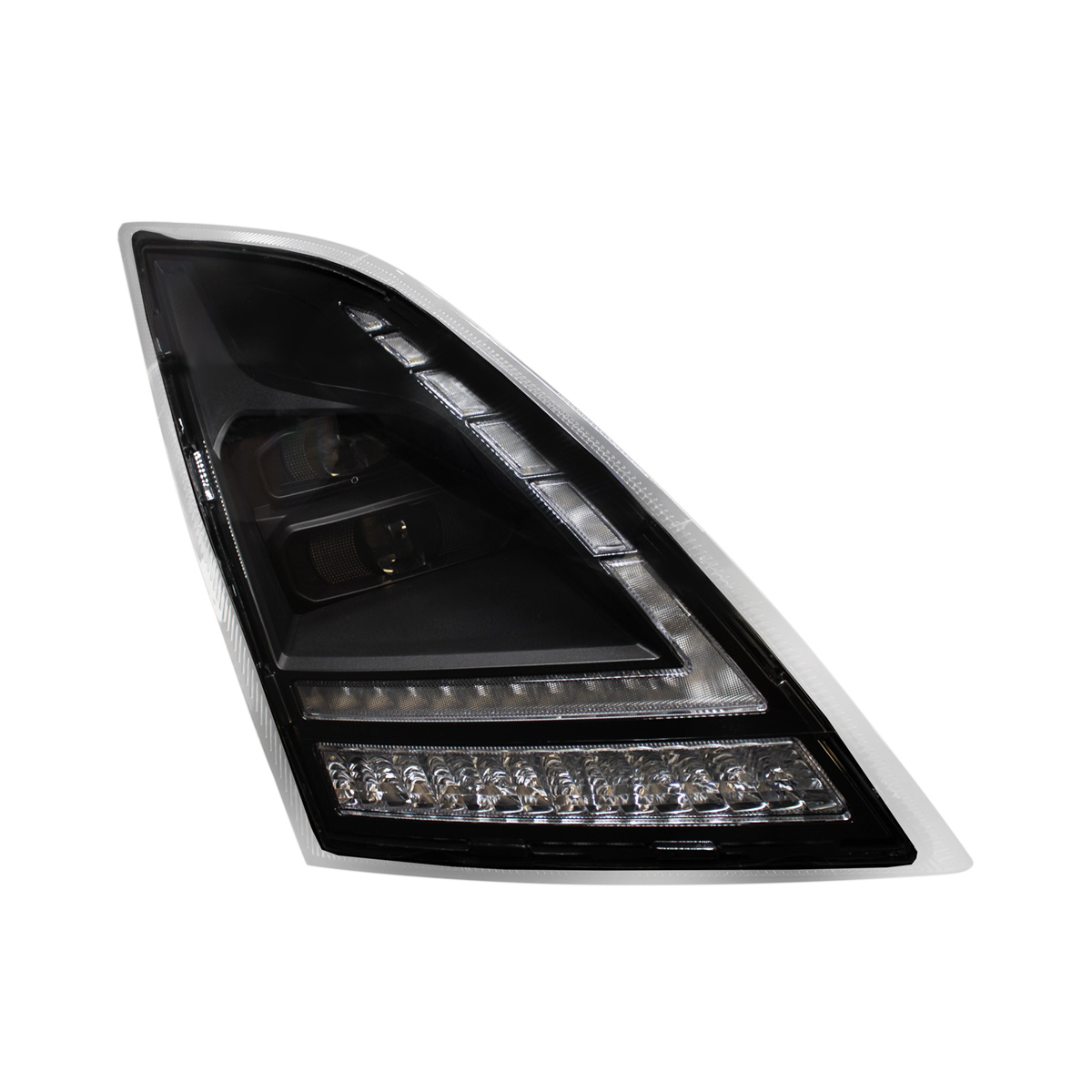 Blackout Full LED Headlight With LED Turn Signal and DRL For 2018-2024 Volvo VNL-Passenger - Thumbnail 4