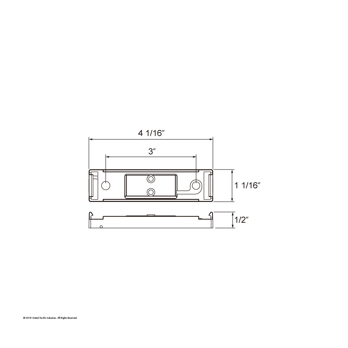 Black Mounting Bracket For Rectangular Fender Mount Light - Thumbnail 2