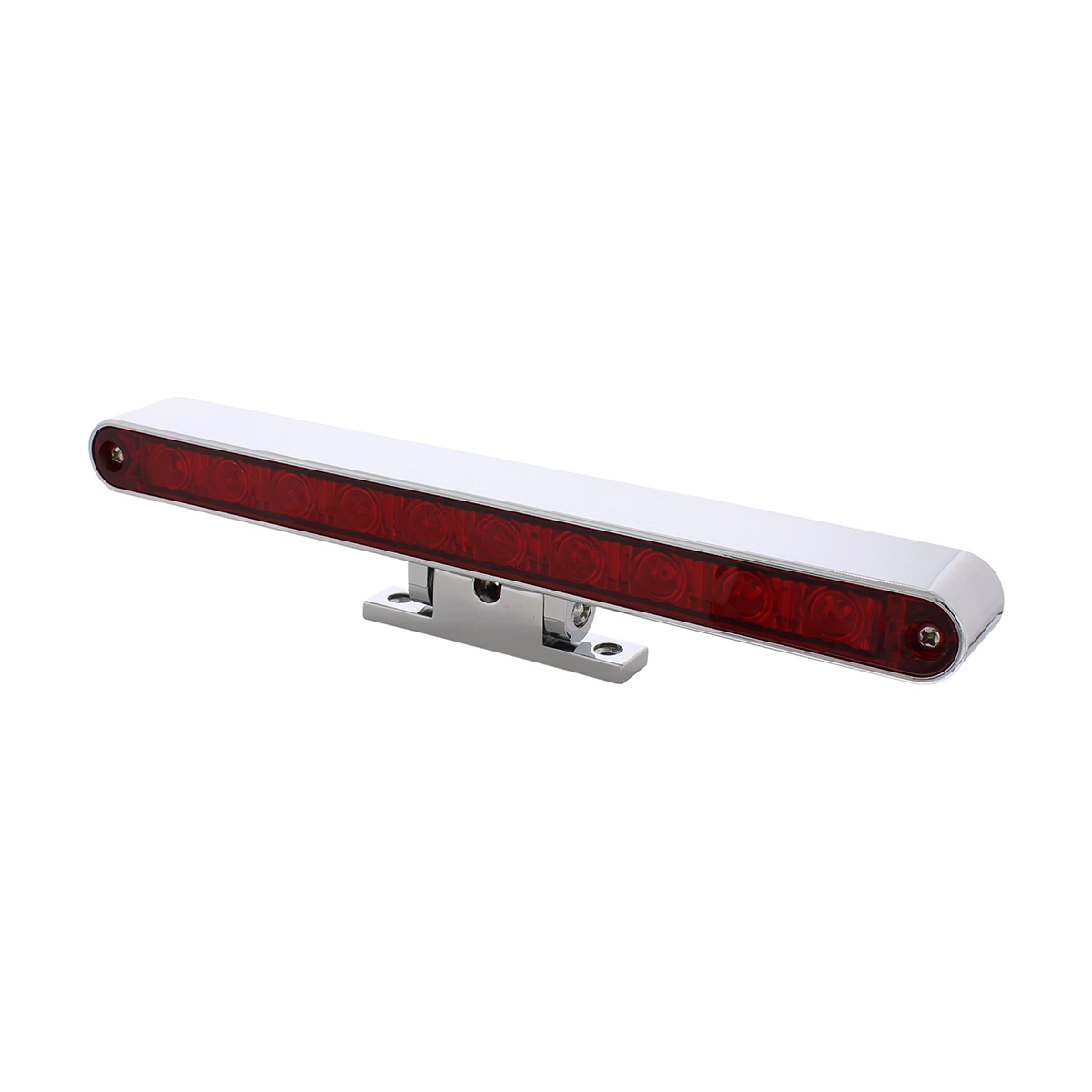 10 LED Dual Function 3rd Brake Light With Chrome Swivel Pedestal Base - Red LED/Red Lens - Thumbnail 6