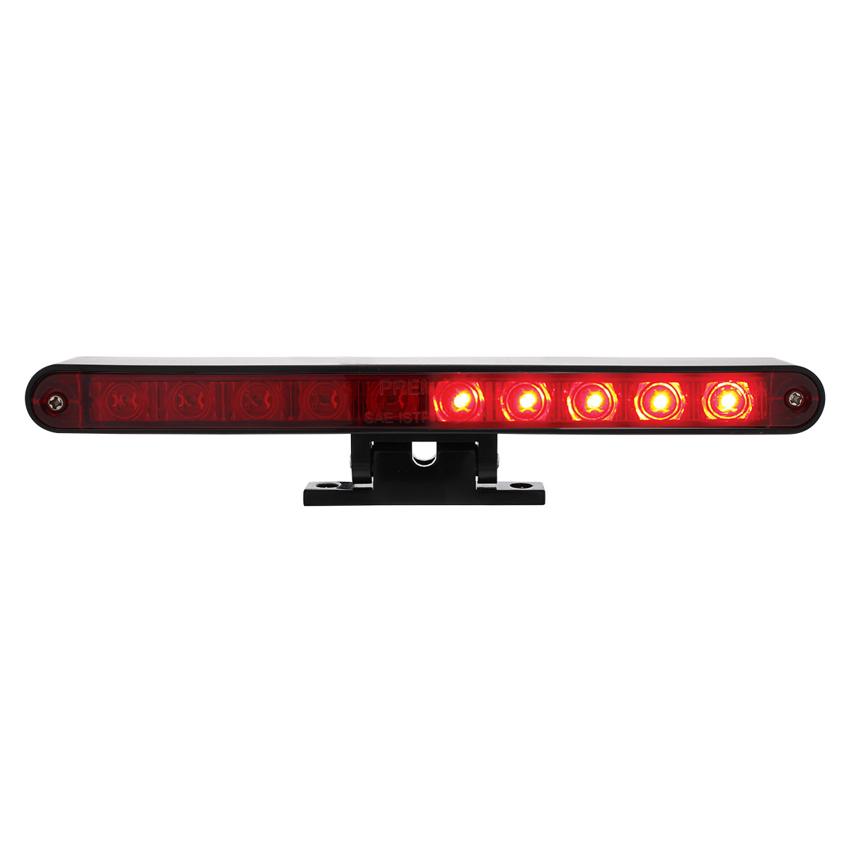 10 LED Split Function 3rd Brake Light With Black Swivel Pedestal Base - Red LED/Red Lens - Thumbnail 2