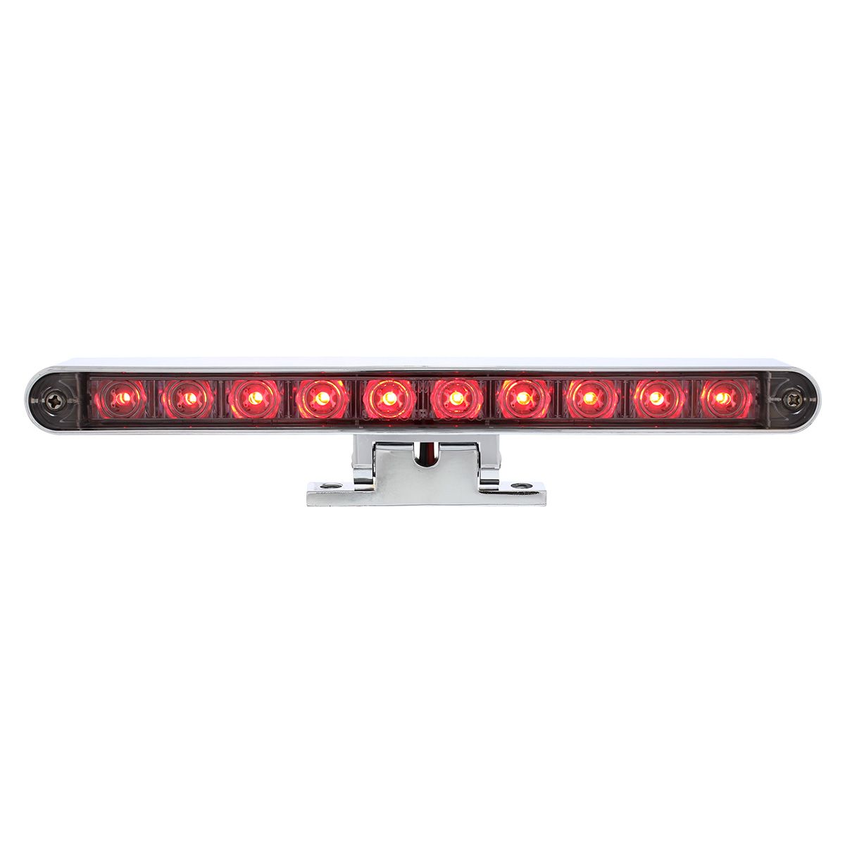 10 LED Dual Function 3rd Brake Light With Chrome Swivel Pedestal Base - Red LED/Clear Lens
