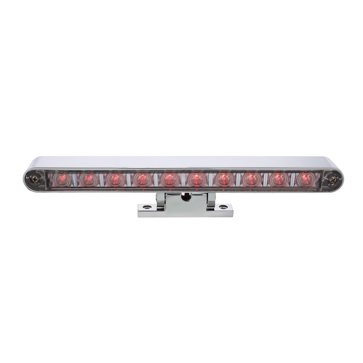 10 LED Dual Function 3rd Brake Light With Chrome Swivel Pedestal Base - Red LED/Clear Lens - Thumbnail 3