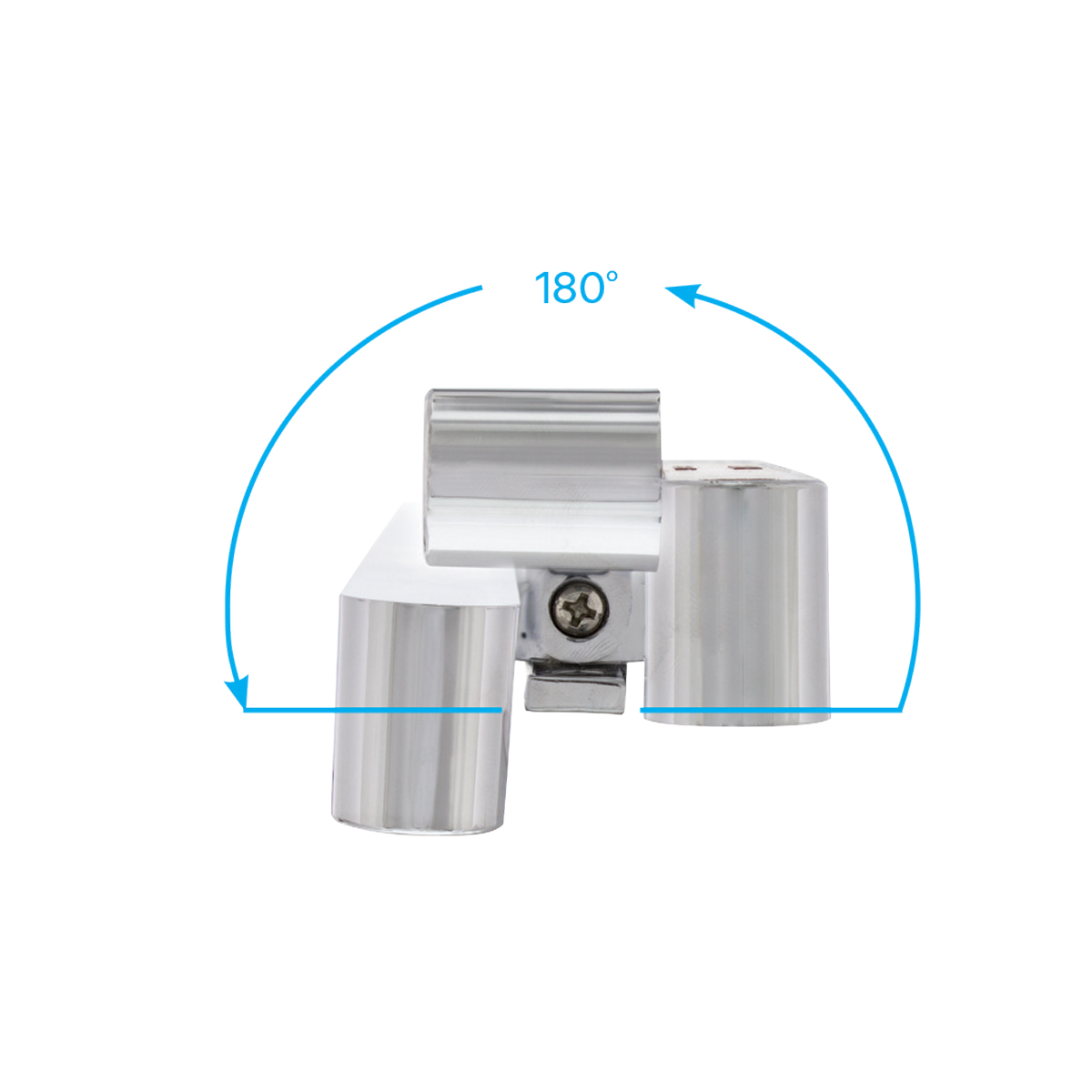 Chrome 10 LED Light Bar With 180 Degree Swivel Base - Dual Function White LED/Clear Lens - Thumbnail 8